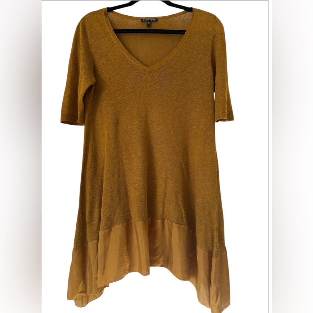 New Eileen Fisher Linen & Silk Tunic Dress